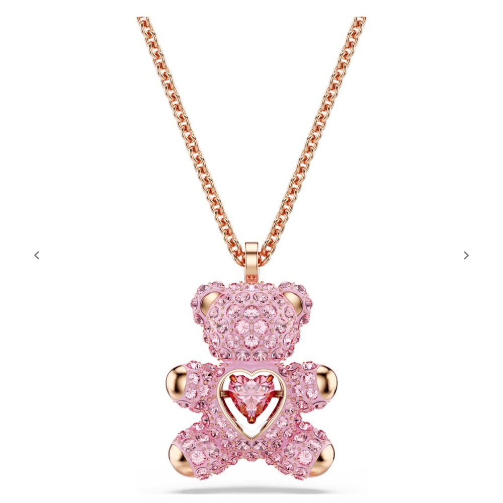 Swarovski Pink Teddy Bear Necklace